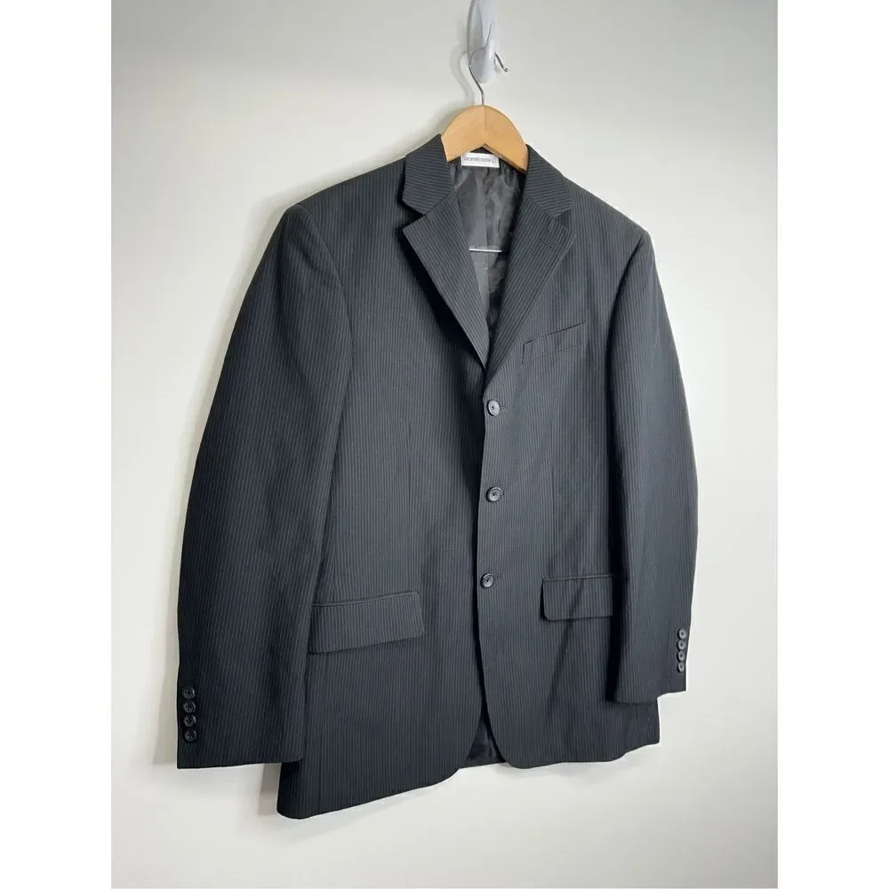 Geoffrey Beene Blazer Jacket‎ Mens Gray Striped Size 38R
